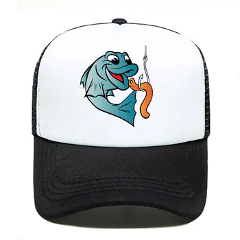 Balıkçı Balık Balıkçılık Solucan Bite Kanca Komik beyzbol şapkası Erkek Kadın Ebeveyn-çocuk Şapka Örgü Vizör Açık Ayarlanabilir güneş şapkası