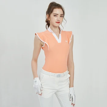 Blktee Golf Giyim kadın Yaz Güneş Koruyucu kısa kollu tişört Kolsuz Üst Profesyonel Golf Forması Bayanlar V Yaka Gömlek