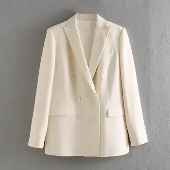 2022 Beyaz Blazer Kadınlar İçin Yaz Blazer Kruvaze Ceketler Bayanlar resmi kıyafet Ceketler