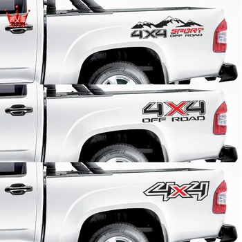 4X4 Off Road Spor Stil Araba çıkartmaları, Kalıp kesim Yansıtıcı Vinil Araç Filmi Kamyon Çıkartmaları D-Max / Ford / Lada / Rav4 Dekorasyon